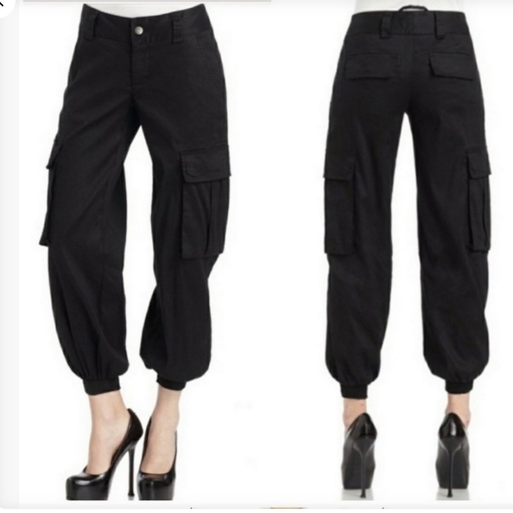 Alice + Olivia Silky Cargo Joggers Women’s Sz S Black Sz 6